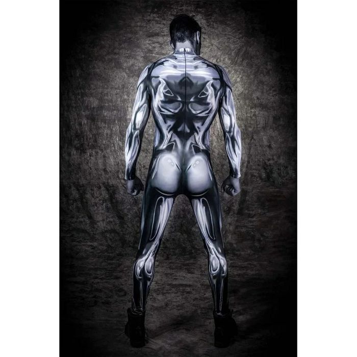 Fato Surfista Prateado Adulto e Criança Silver Surfer Marvel Cosplay