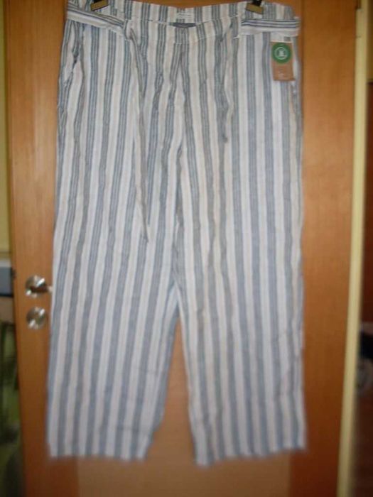 Spodnie len BARDZO DUŻE biodra 146 nowe z metką