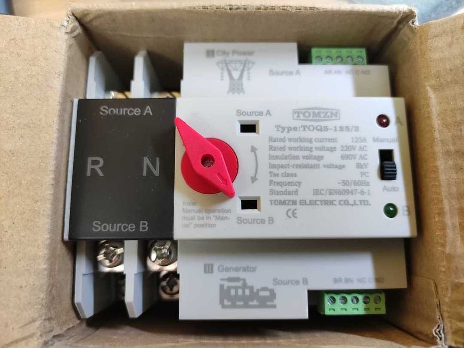 Автомат ввода резерва АВР TOMZN TOQ5-125/2