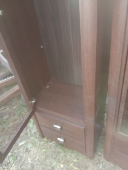 Komoda brązowa meble do salonu witryna stolik ciemny brąz