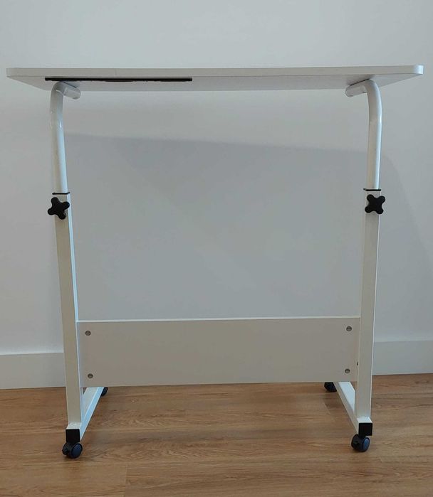 Mesa para computador portátil e altura ajustável (80 × 40 cm, branco)