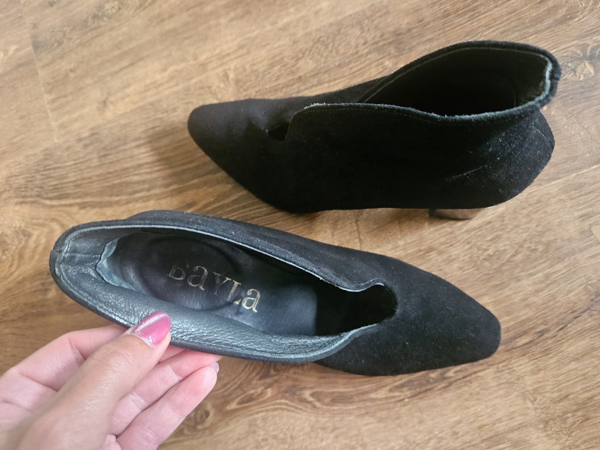 Botki jesienne r 38 24,5cm czarne zamszowe piękne wygodne buty damskie