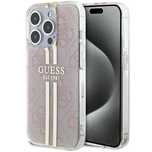 Etui Guess Iml 4G Gold Stripe Na Iphone 15 Pro - Różowe
