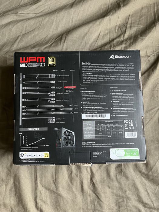 Zasilacz sharkoon wpm gold zero 750w