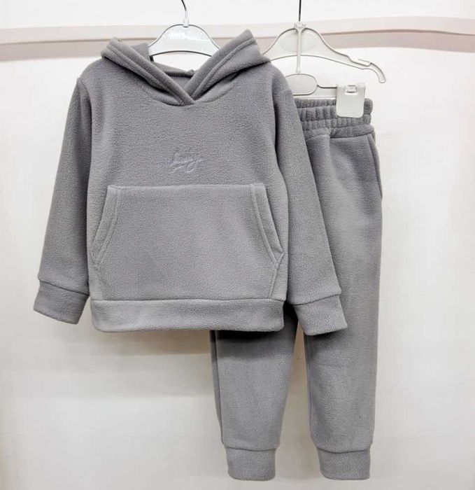 Теплий флісовий костюм 98-158 см костюм фліс полар осінь/зима капюшон