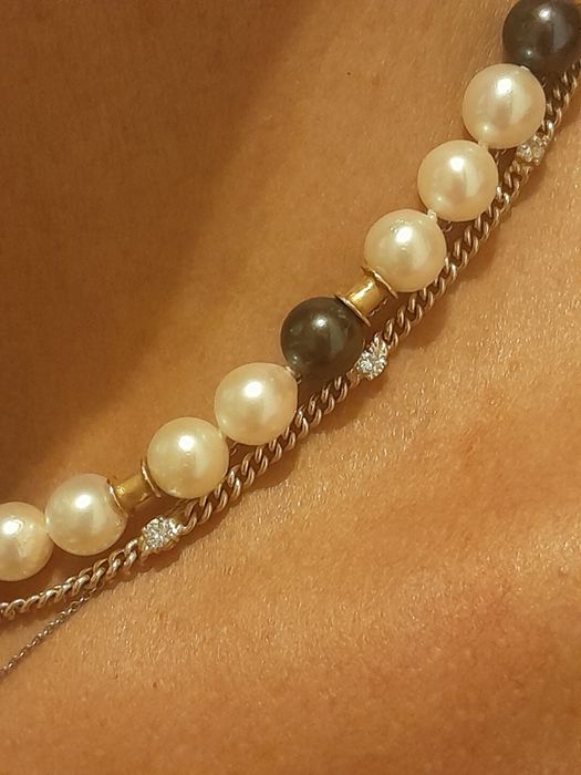Naszyjnik 10.4g Złoto 585 Brylanty 0.56ct 41/45 cm