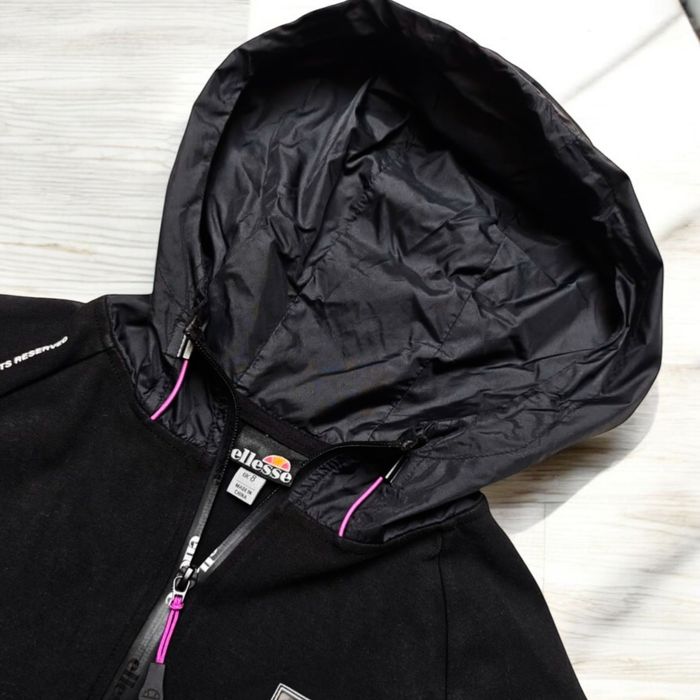 Ellesse klasyczna czarna bluza damska rozpinana z kapturem bawełna