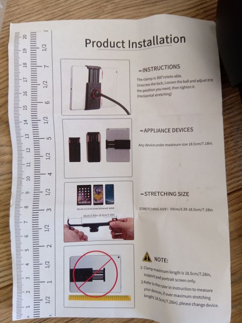Regulowany uchwyt podłogowy do tabletu