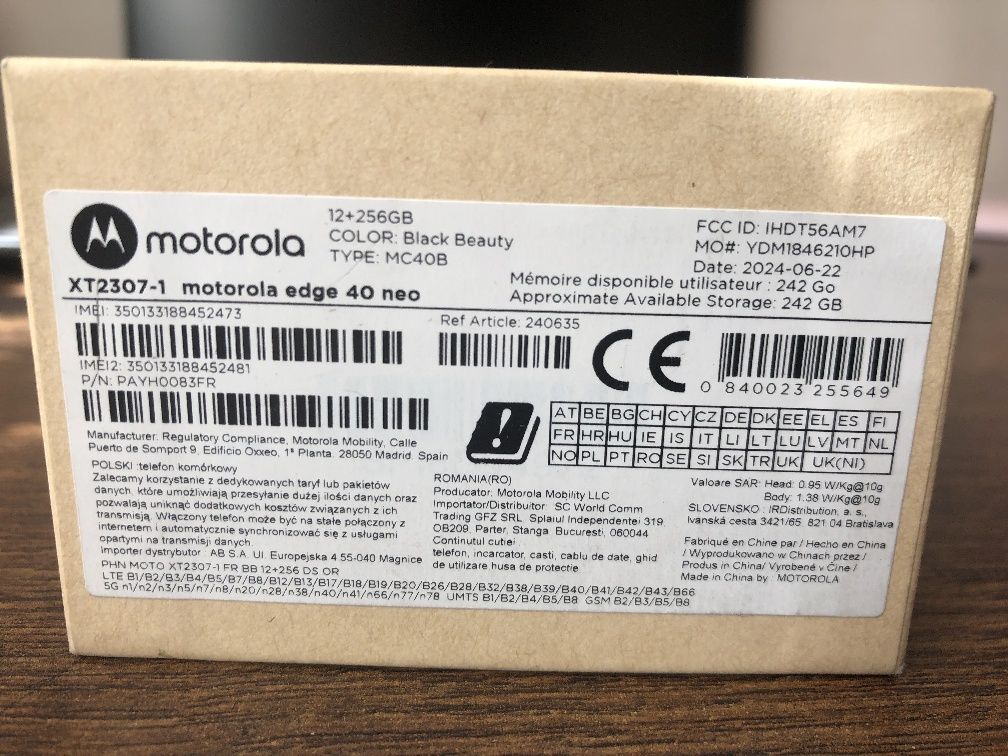 Motorola edge 40 neo 12/256