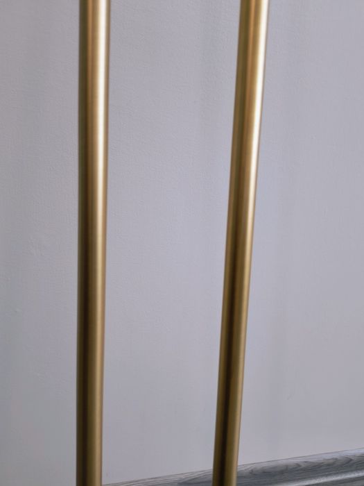 Karnisz metalowy złoty podwójny dł. 180 cm, ciche żabki, super stan