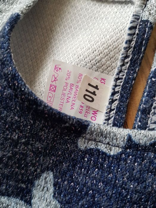 Sukienka z Tiulem na święta 104/110 4-5 lat niebieska w motyle