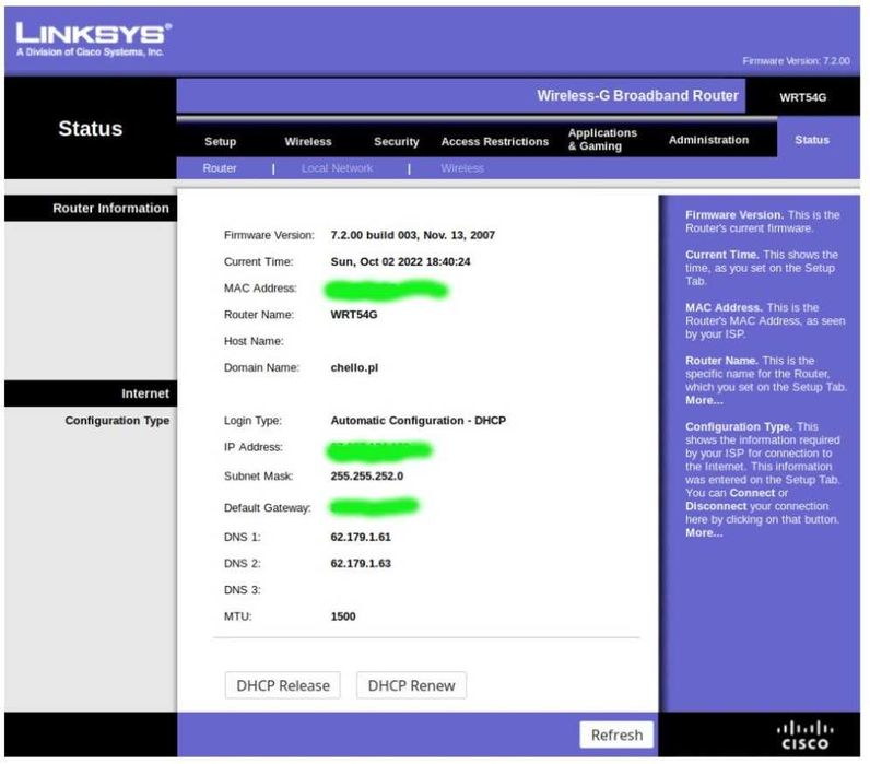 Cisco Linksys WRT54G V7.2 router Wi-Fi LAN - Wrocław NIE wysyłam