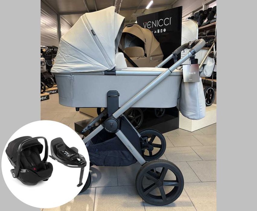 Wózek Venicci Upline 2 + fotelik Jane Kombibaby z bazą 360 | 4w1