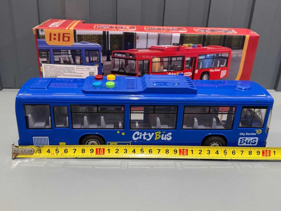 Автобус міський інерція музика світло Синій (1106 B) Розд/Дроп