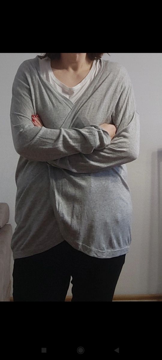 Sweterek/kardigan/ szary luźny r. XL, C&A
