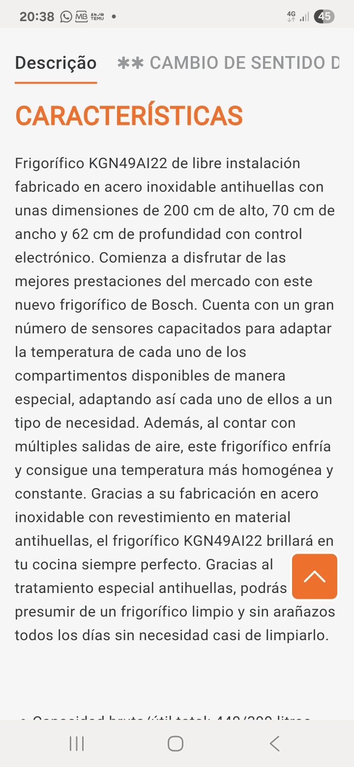 Frigorífico Bosch KGN49AI22