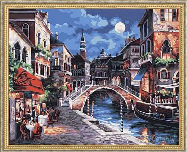 Картина за номерами «Нічна Венеція» 350-CG Білосніжка 40x50