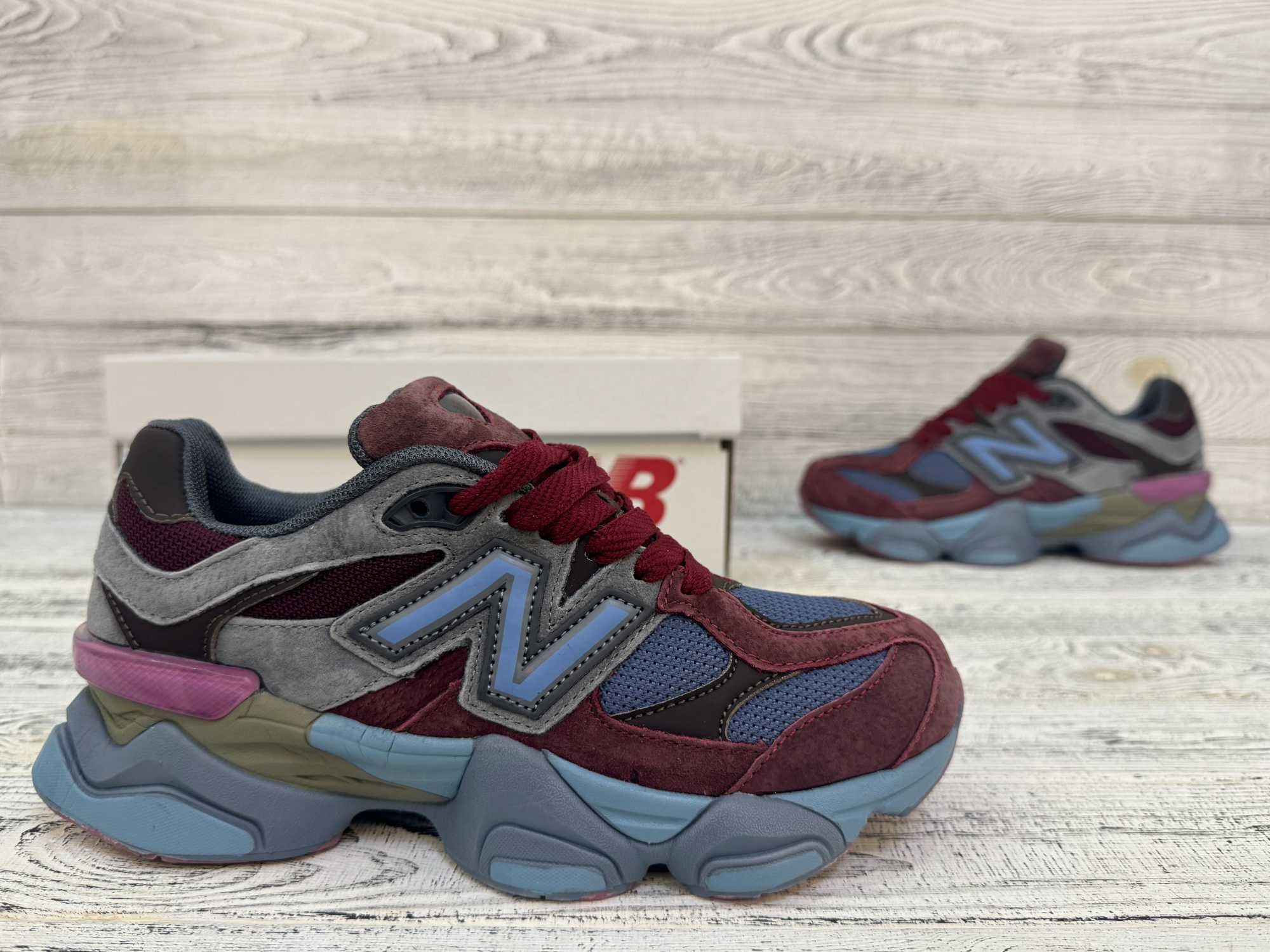 Кросівки New Balance 9060 бордові з блакитним кросівки Нью Баланс 9060