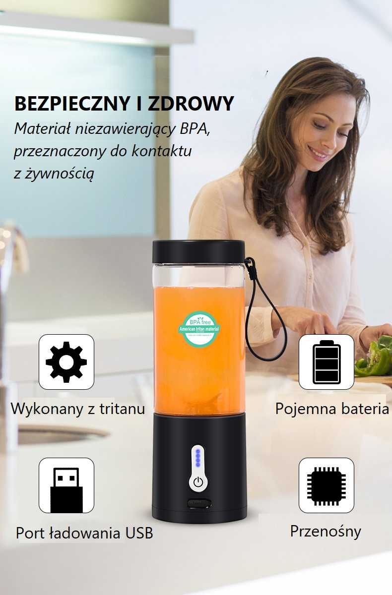 BEZPRZEWODOWY przenośny blender kielichowy