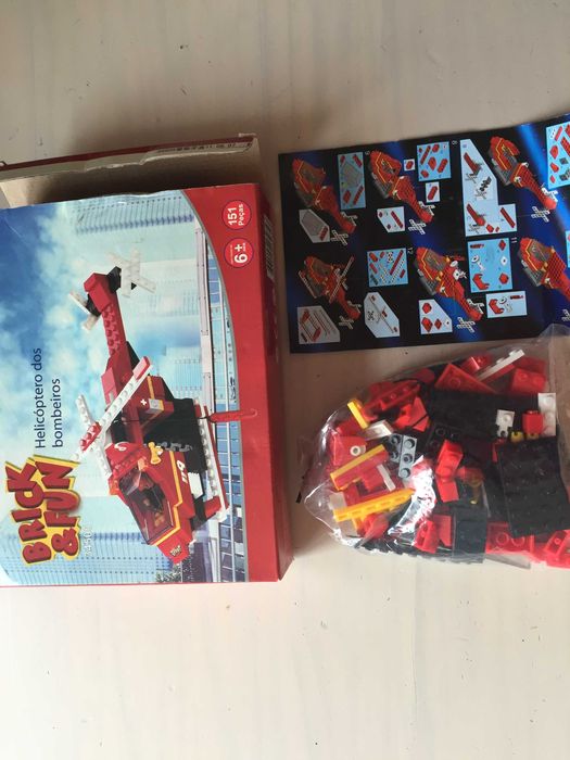 Legos Helicóptero dos bombeiros-Brick & Fun-151 peças +6 anos