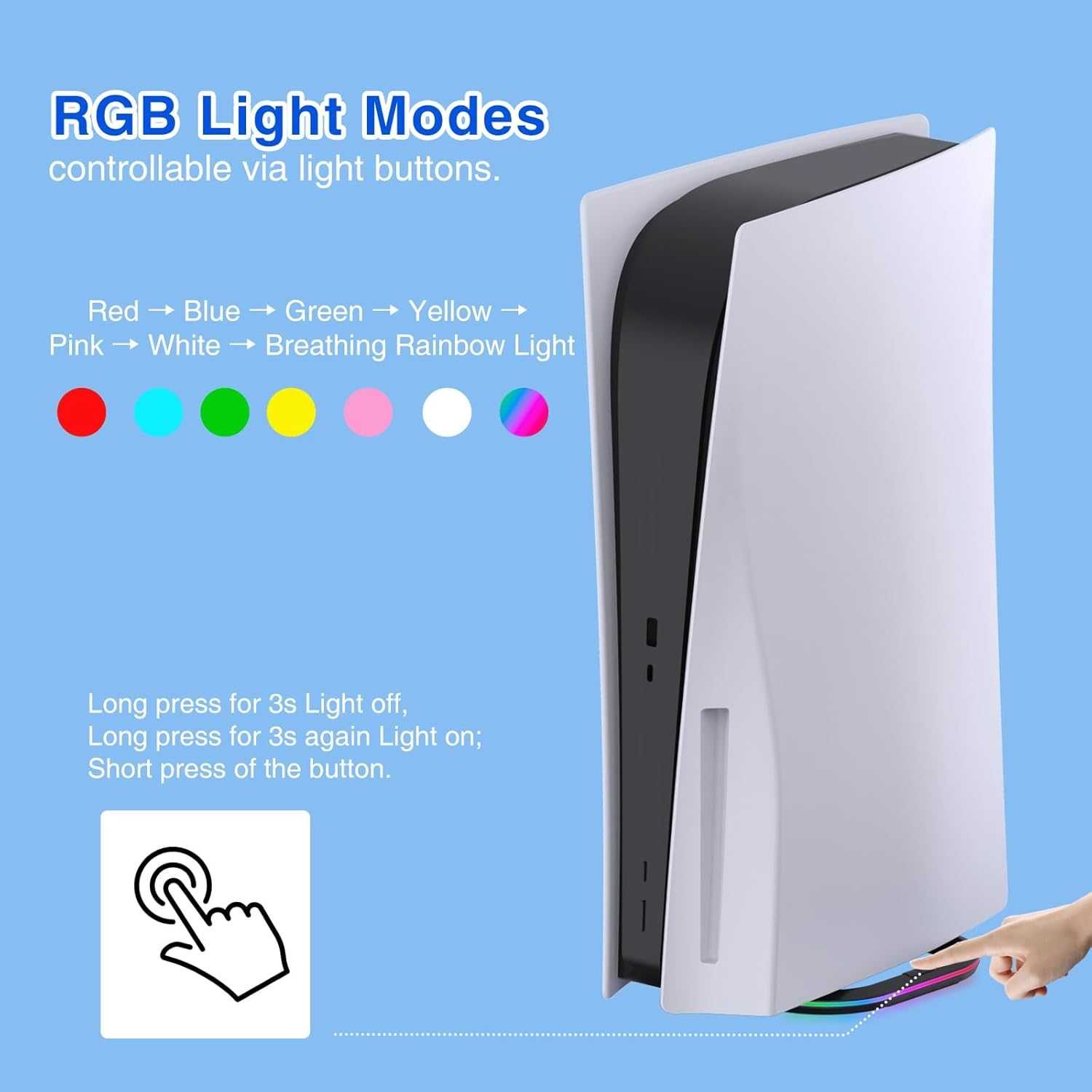 Pionowy stojak na konsolę PS5 Slim z oświetlenia RGB Antypoślizgowa