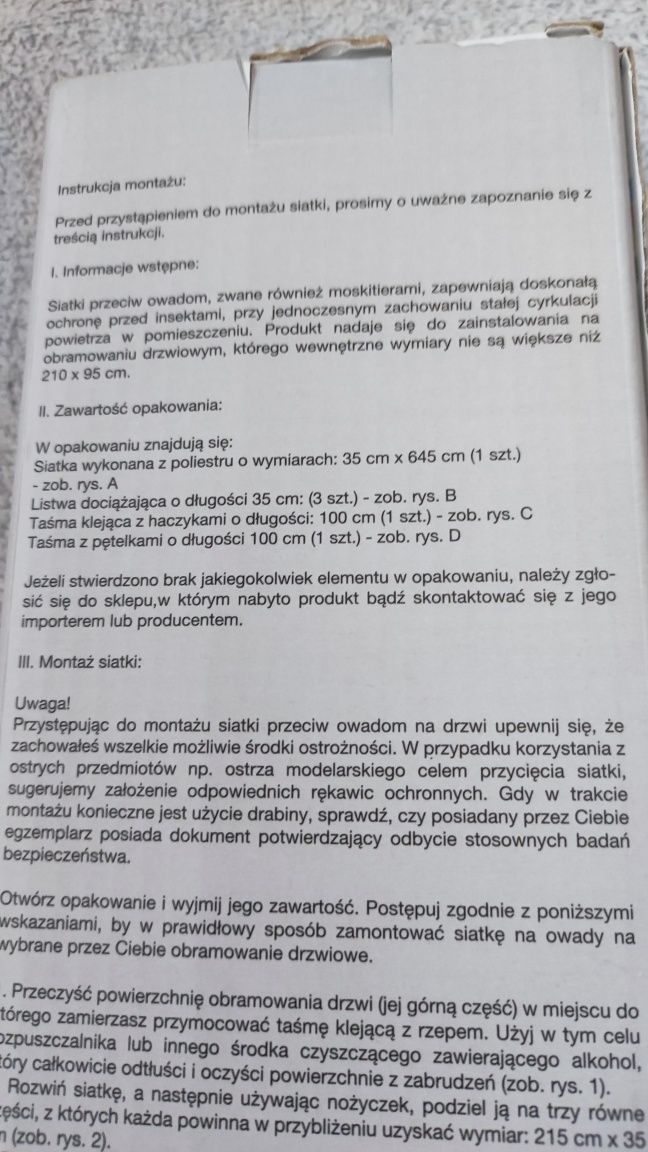 Siatka biała na drzwi