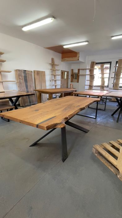 stół dębowy loft rustykalny industrialny lity