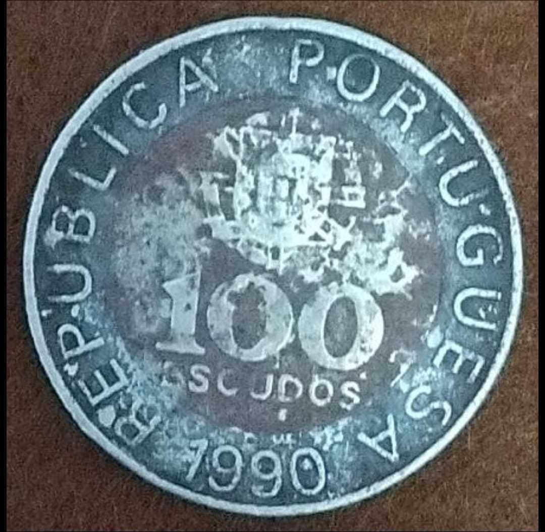 moeda de 100 escudo português ano 1990