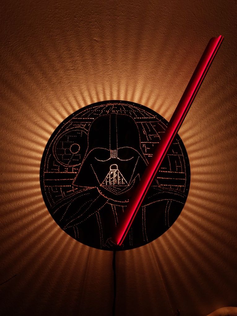 Darth Vader, Obraz , Lampa , Neon ,Miecz