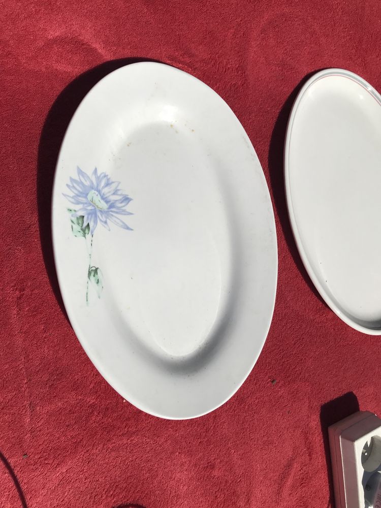2 półmiski podluzne talerze na rybe salatke na przyjęcia
