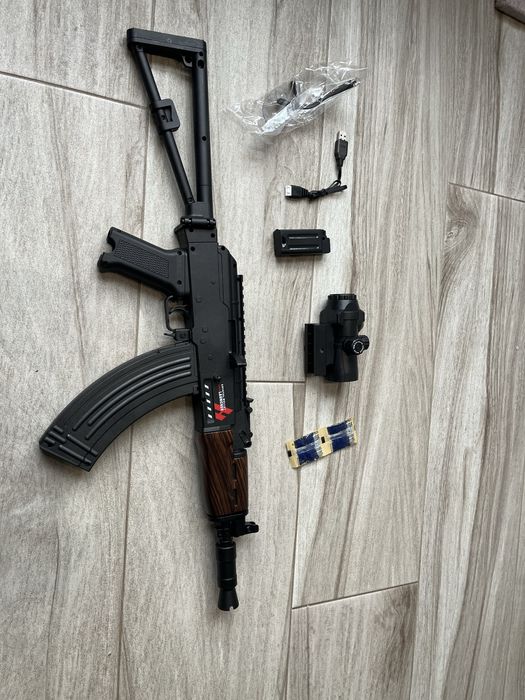 Автомат АКсУ-74 Орбіган ,гель бластер на орбізах АК74. Затвор працює