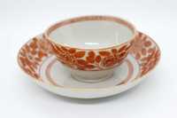Taça Chá c Prato porcelana China Companhia das Índias Qianlong XVIII