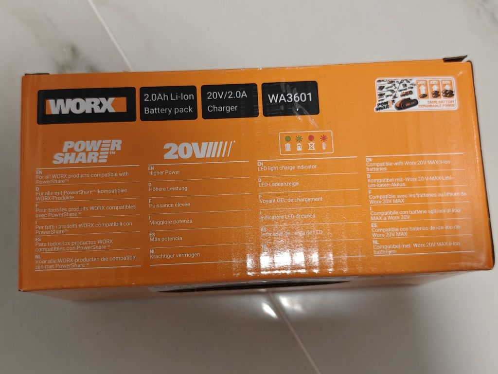 Akumulator Worx z ładowarką 20V 2.0Ah WA3601