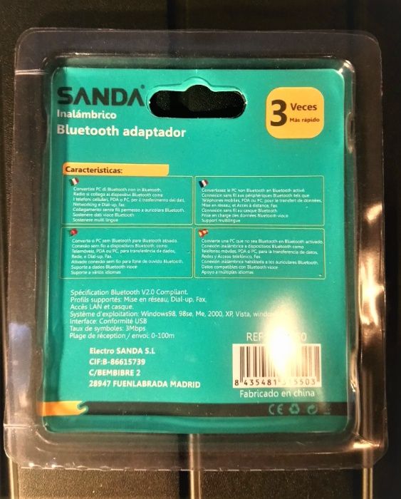Adaptador bluetooth dongle USB wireless