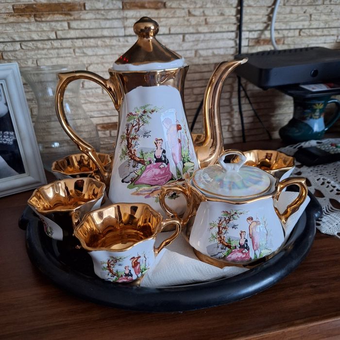 Stary serwis do kawy herbaty Porcelana PRL