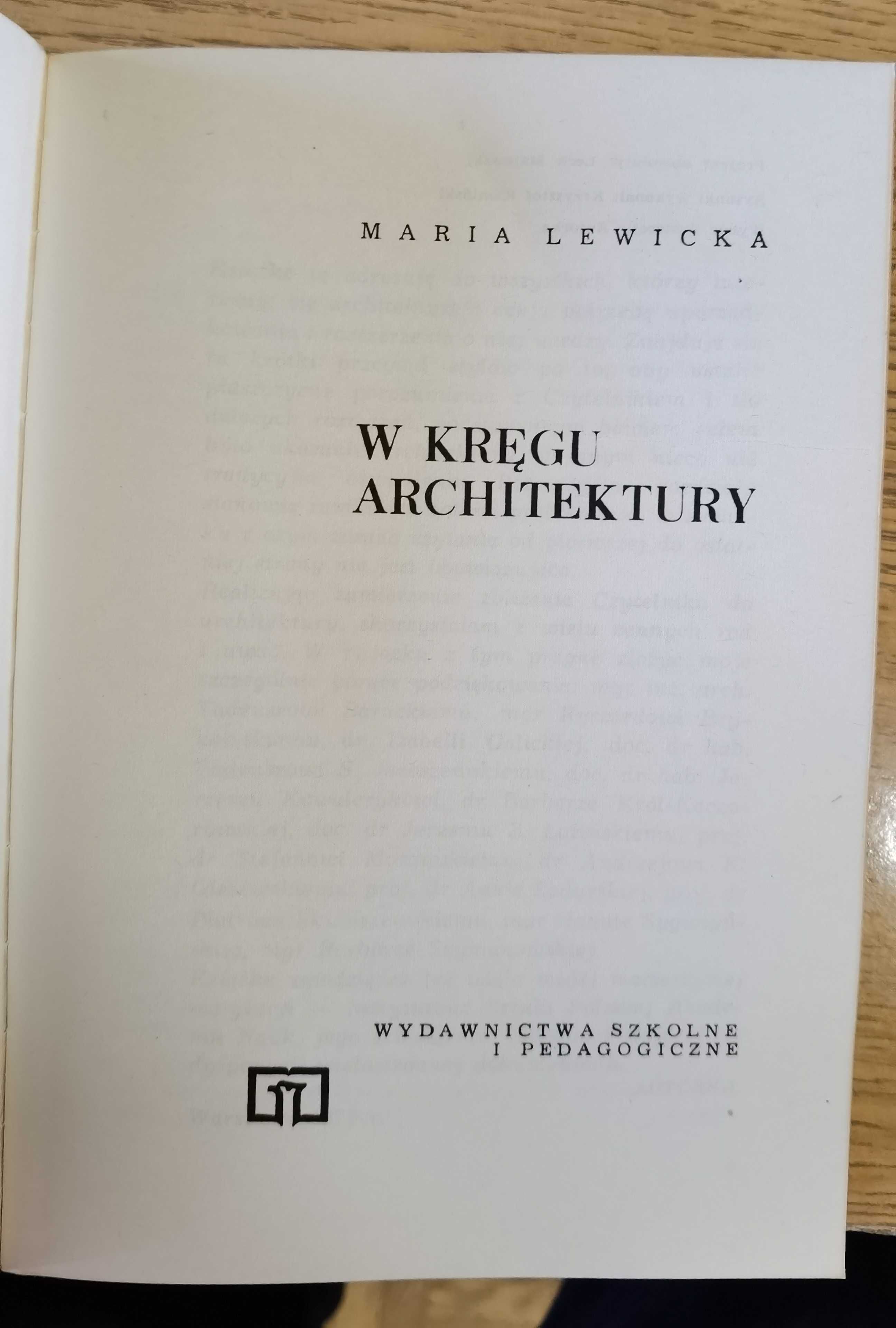 Maria Lewicka W KRĘGU architektury, WSiP