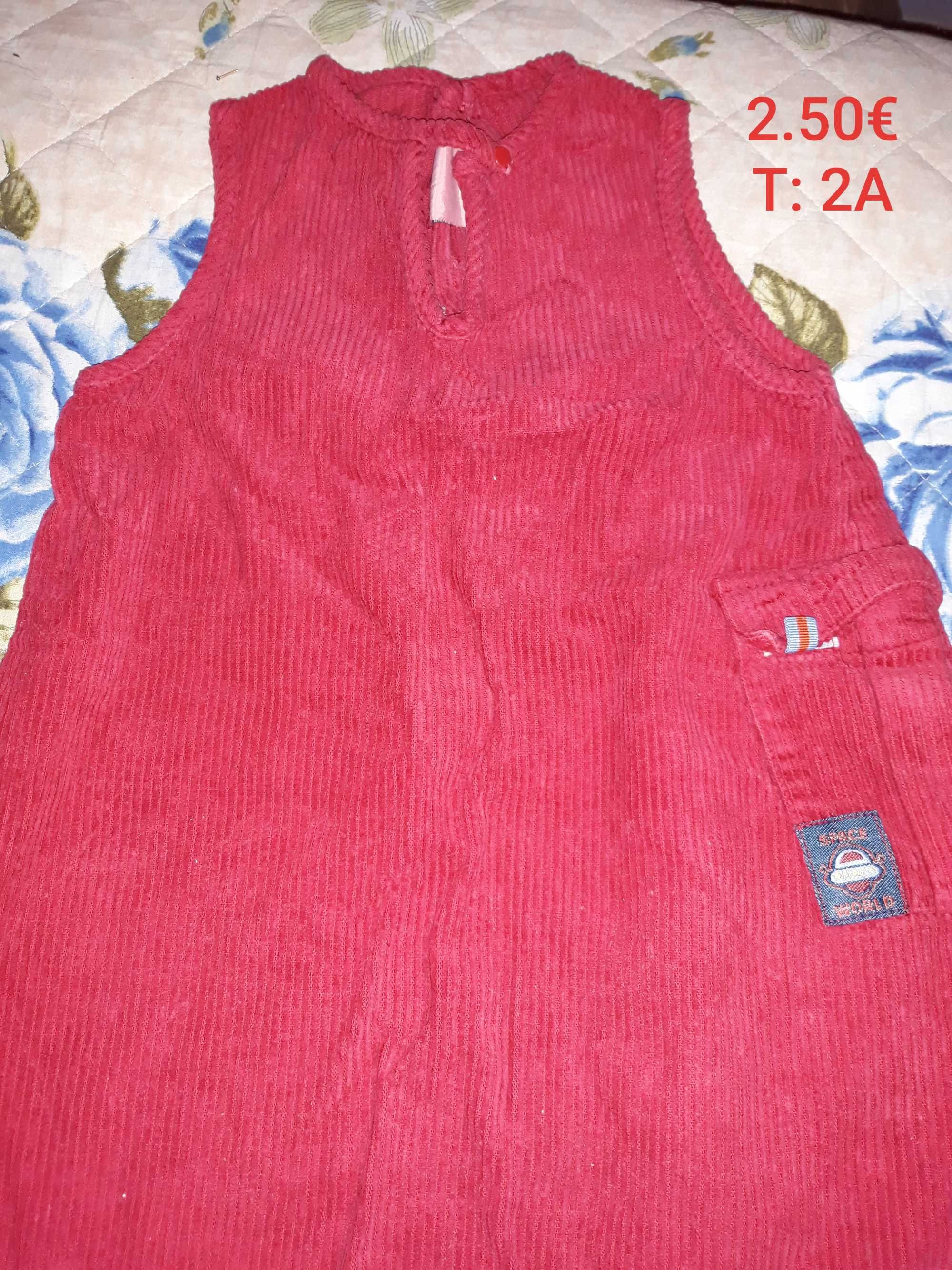 Roupa de menina, tamanho 2 a 3 anos.