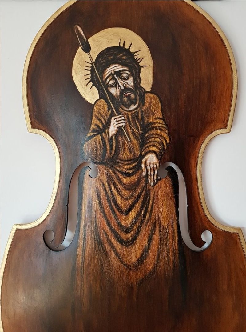 Kontrabas Ikona Jezus Chrystus Frasobliwy Król