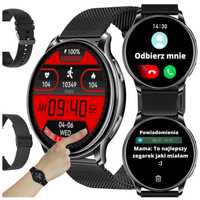 Damski Męski SMARTWATCH Zegarek z Funkcja Rozmowy Czarny