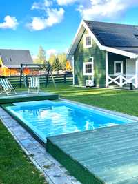 Zielony domek 12 osób basen sauna Pilchy Roś wynajem KDR