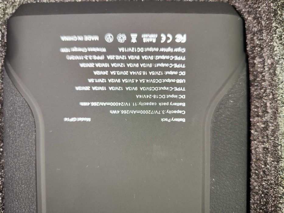 Павербанк зовнішній акумулятор Power Bank 72000 mAh Black