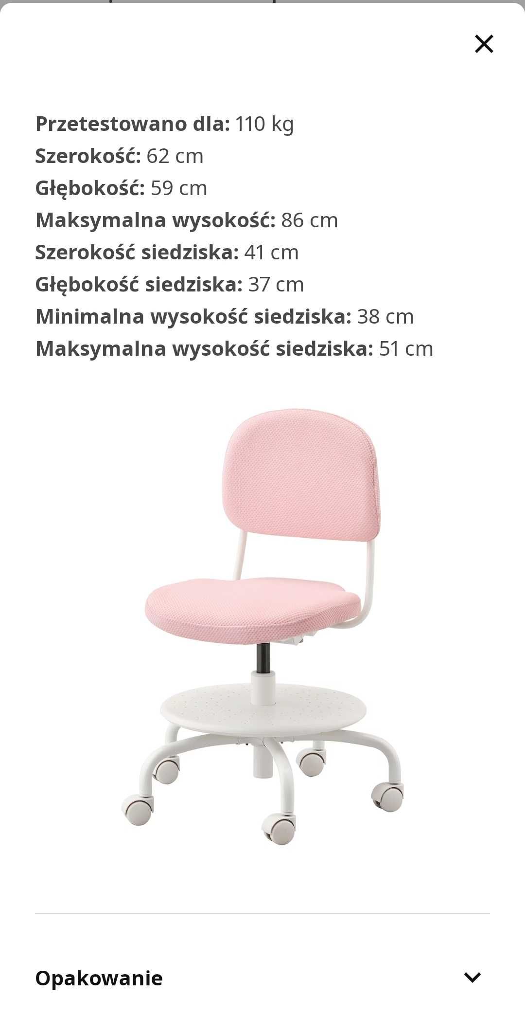 Dwa fotele do biurka Vimund Ikea