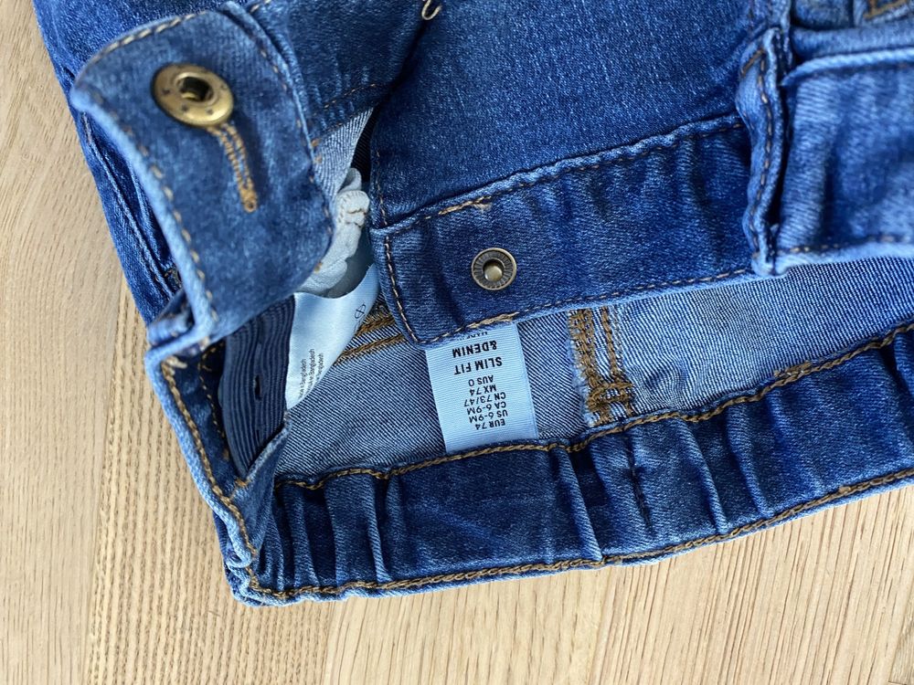 Miekkie jeansy niemowlęce H&M rozmiar 74