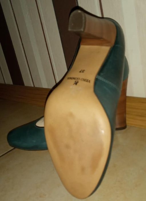 Туфлі шкіряні, темно-зелені, (kabala, польща) розмір 38