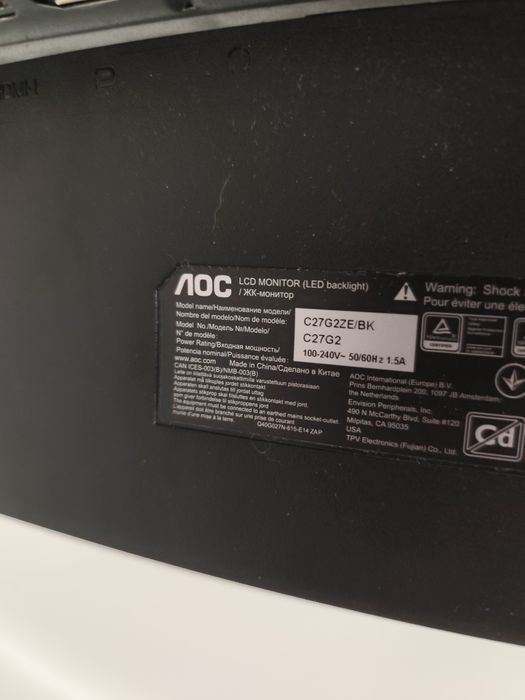 Monitor AOC 240hz 27"