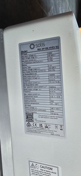 10 квт 3ф гібридний Solis RHI-3P10K-HVES-5G  Високовольтний