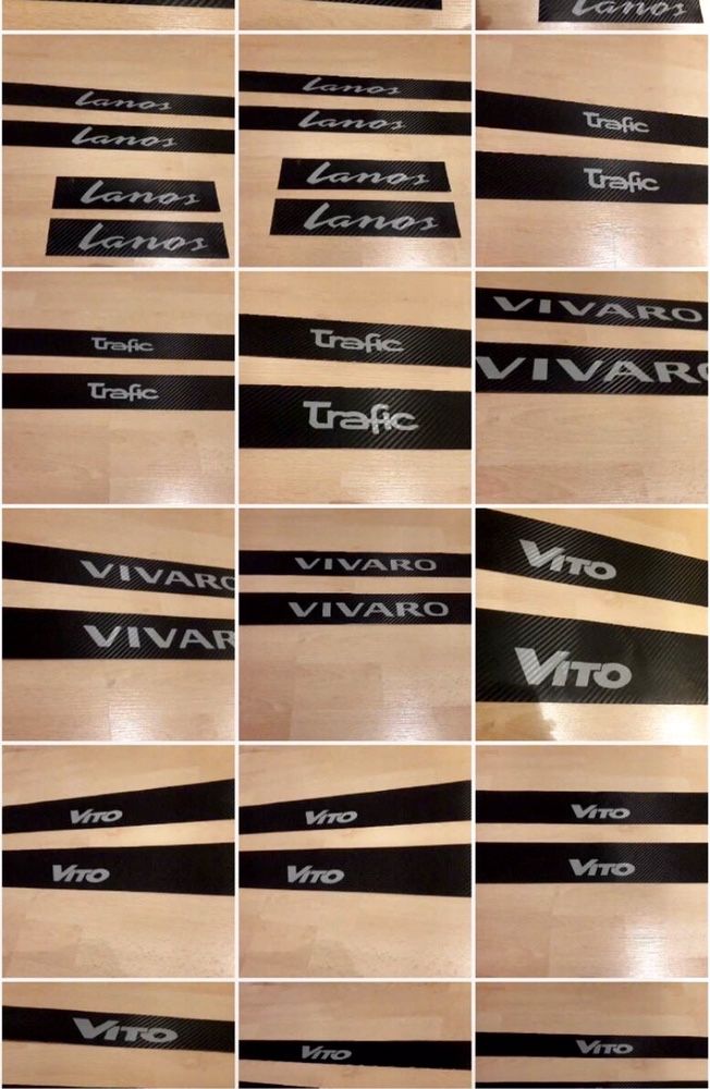 Карбоновые наклейки на пороги Mercedes Vito 638,Vito 639,Vivaro,Trafic