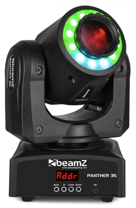 4 UNIDADES Novos BeamZ Panther 35 LED Spot Moving Head c/ anel de LED