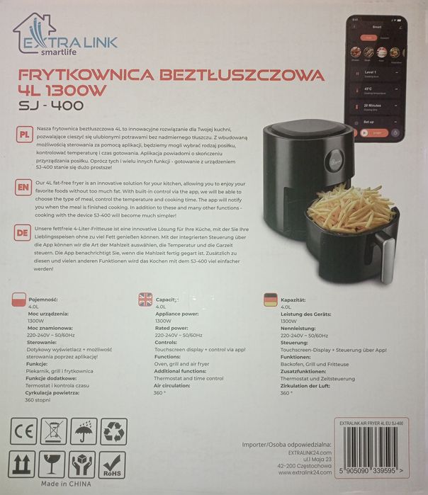 Frytkownica bez tłuszczowa 4l SJ-400