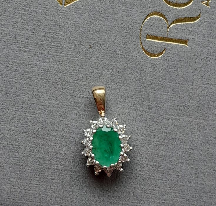 Wisiorek Szmaragd Brylanty Złoto 585 WYCENA